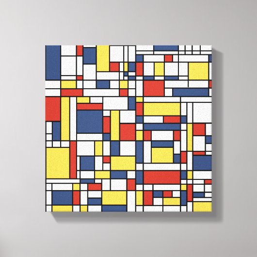 Mondrian De Stijl Pattern Canvas Afdruk (Voorkant)