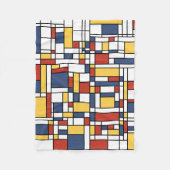 Mondrian De Stijl Pattern Fleece Deken (Voorkant)