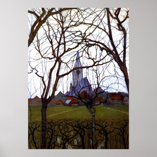Mondrian - Dorpskerk Poster (Voorkant)