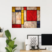 Mondrian Geïnspired Poster (Thuiskantoor)
