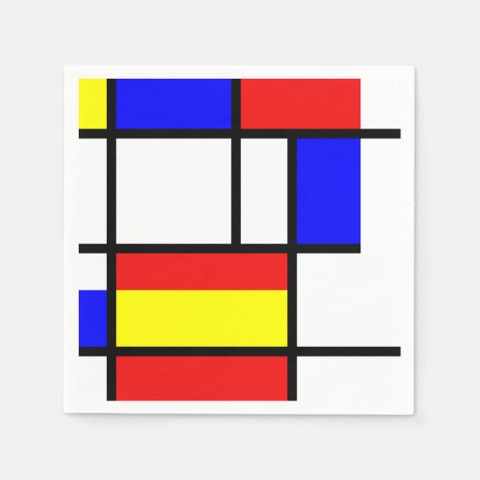 Mondrian Geïnspired Servet (Voorkant)