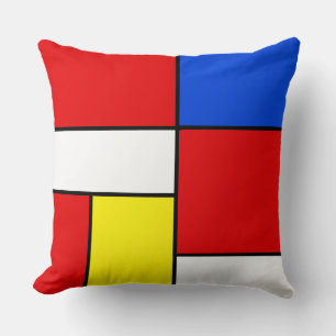 Mondrian geïnspireerde abstracte kunst kussen