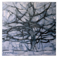 Mondrian - Gray Tree, beroemd schilderij,
