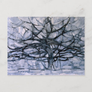 Mondrian - grijze boom, beroemd schilderij, briefkaart