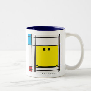 mondrian happy face mok