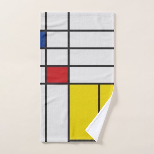 Mondrian II Minimalist De Stijl Handdoek (Handdoek)
