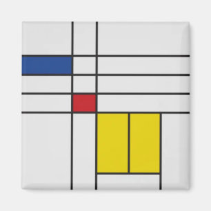 Mondrian II Minimalist De Stijl Magneet