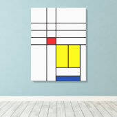 Mondrian II Minimalist de Stijl Modern Art Design Canvas Afdruk (Insitu (Houten vloer))