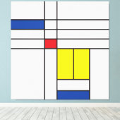 Mondrian II Minimalist de Stijl Modern Art Design Canvas Afdruk (Insitu (Houten vloer))