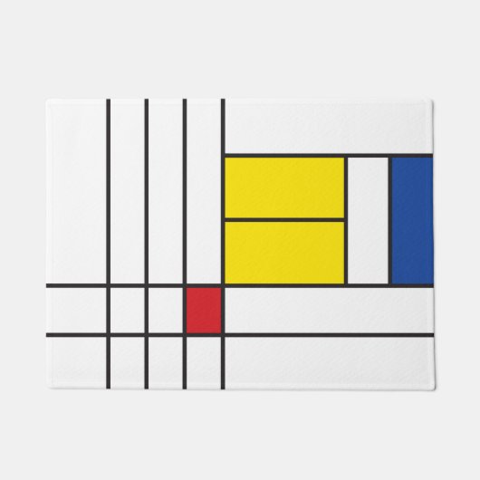 Mondrian II Minimalist de Stijl Modern Art Design Deurmat (Voorkant)