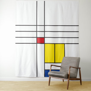 Mondrian II Minimalist de Stijl Modern Art Design Wandkleed