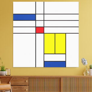 Mondrian II Minimalistisch De Stijl Modern Kunst D Canvas Afdruk