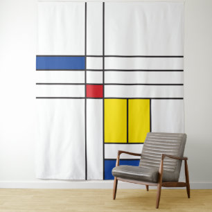 Mondrian II Minimalistisch De Stijl Modern Kunst D Wandkleed