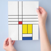 Mondrian II Minimalistisch De Stijl Moderne Kunst  Flyer (Hand)