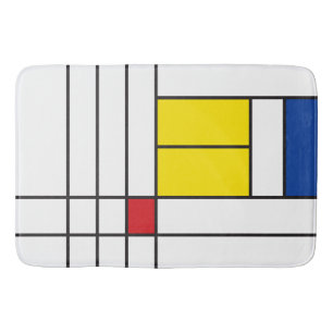 Mondrian II Minimalistische De Stijl Moderne Kunst Badmat