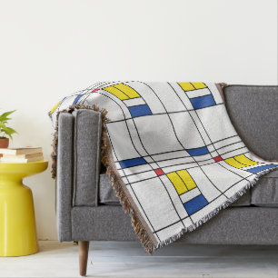 Mondrian II Minimalistische De Stijl Moderne Kunst Deken