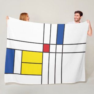 Mondrian II Minimalistische De Stijl Moderne Kunst Fleece Deken