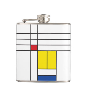 Mondrian II Minimalistische De Stijl Moderne Kunst Heupfles