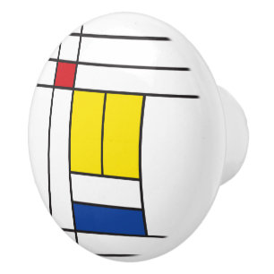 Mondrian II Minimalistische De Stijl Moderne Kunst Keramische Knop