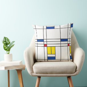 Mondrian II Minimalistische De Stijl Moderne Kunst Kussen