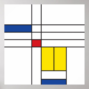 Mondrian II Minimalistische De Stijl Moderne Kunst Poster