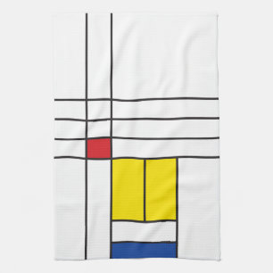 Mondrian II Minimalistische De Stijl Moderne Kunst Theedoek