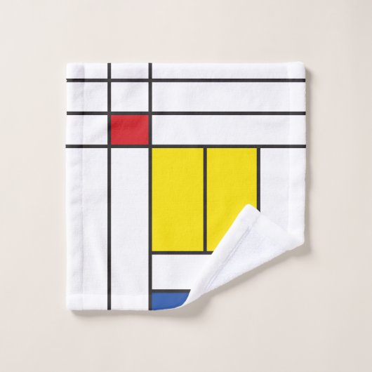 Mondrian II Minimum De Stijl Modern Art Design (Gant de toilette)