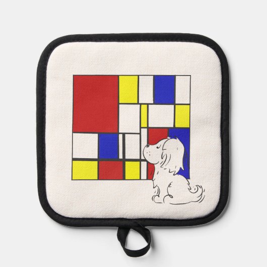 Mondrian Inspired Chamomile Pannenlap (Voorkant)