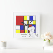 Mondrian Inspired Chamomile Vierkante Klok (Huis)