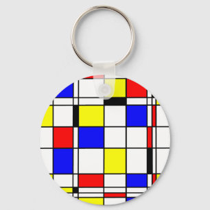 Mondrian kunststijl sleutelhanger