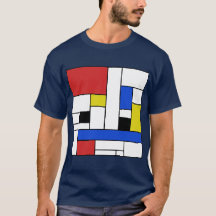 Mondrian Lines Mannen Dark T-Shirt