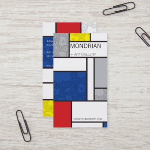 Mondrian Minimalist De Stijl Art Retro Circles Visitekaartje