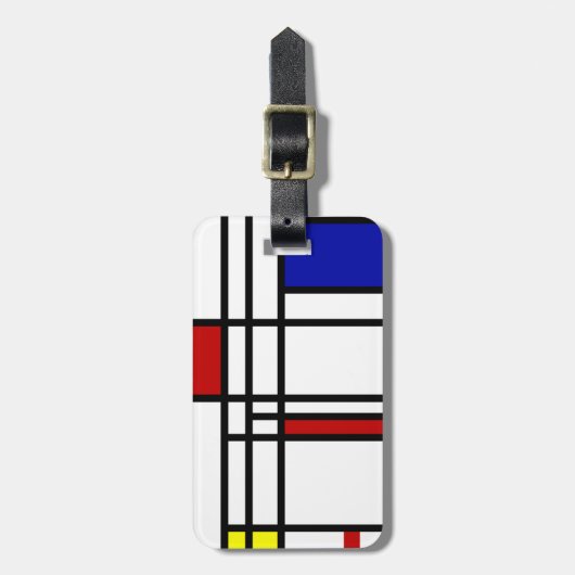 Mondrian Modern Art Bagagelabel (Voorkant verticaal)