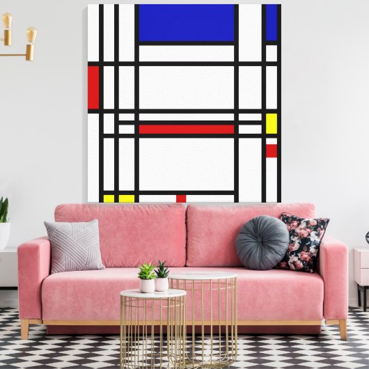 Mondrian Modern Art Canvas Afdruk (Insitu (Woonkamer))
