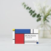 Mondrian Modern Art de Stijl Minimalist Abstract Visitekaartje (Staand voorkant)