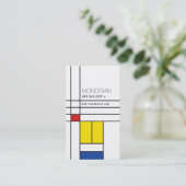 Mondrian Modern Art de Stijl Minimalist Abstract Visitekaartje (Staand voorkant)