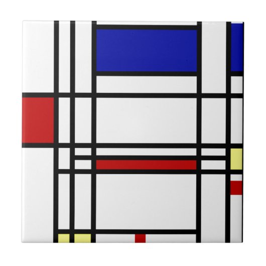 Mondrian Modern Art Tegeltje (Voorkant)