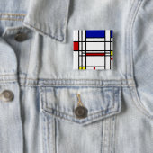 Mondrian Modern Art Vierkante Button 5,1 Cm (In situ)