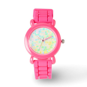 Mondrian Pastel 3 Horloge