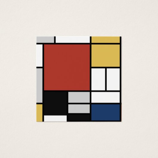 Mondrian Peinture Rouge Plane Jaune Noir Gris Bleu (Devant)