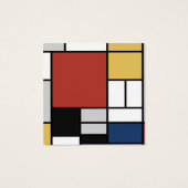 Mondrian Peinture Rouge Plane Jaune Noir Gris Bleu (Dos)