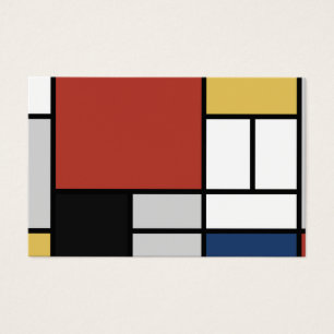 Mondrian Peinture Rouge Plane Jaune Noir Gris Bleu
