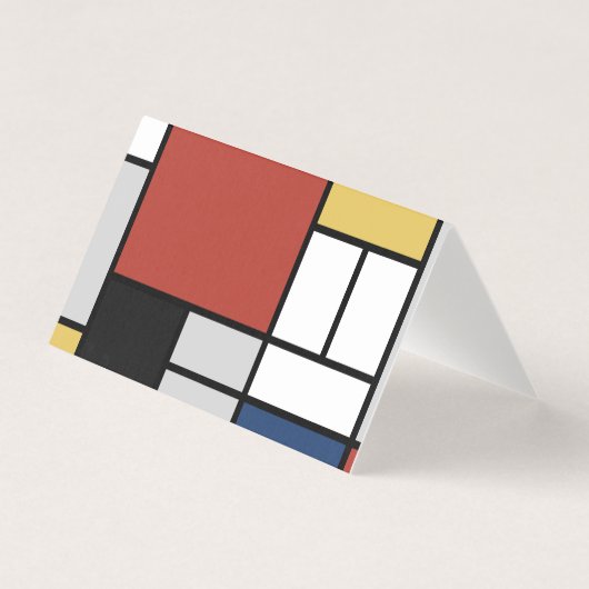 Mondrian Peinture Rouge Plane Jaune Noir Gris Bleu (Front)