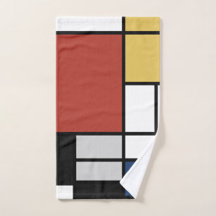 Mondrian Peinture Rouge Plane Jaune Noir Gris Bleu