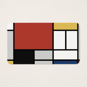 Mondrian Peinture Rouge Plane Jaune Noir Gris Bleu