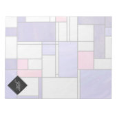 Mondrian Pink Paars White Print Notitieblok (Voorkant)