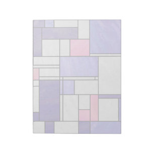 Mondrian Pink Paars White Print Notitieblok