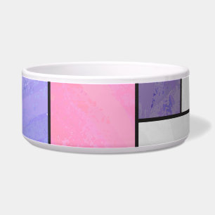 Mondrian Pink Paars White Print Voerbakje