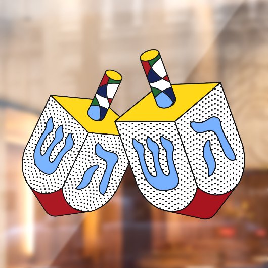 Mondrian Polka Dot Dreidels Raamsticker (Vel 2)