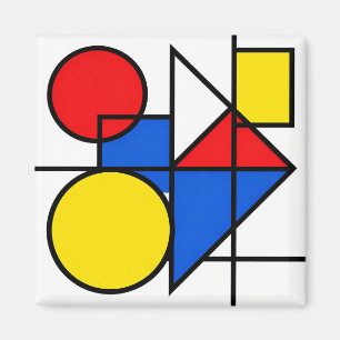 Mondrian Primaire Kleurcompositie Magneet